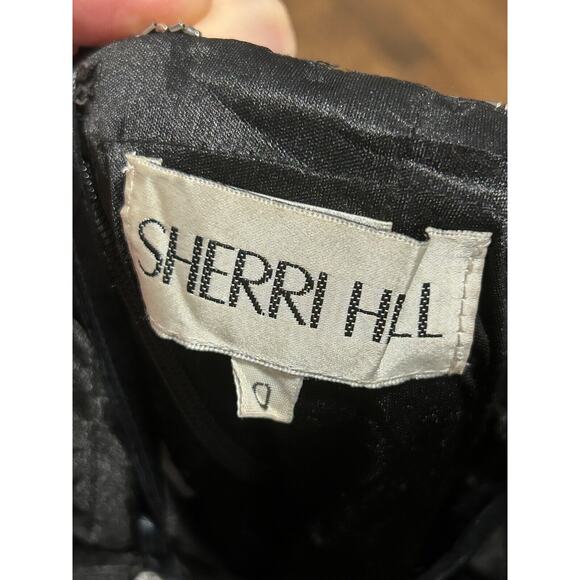 Vtg Sherri Hill Womens Black Embellished Beaded & Sequin Lined Mini Skirt Size 0 - Picture 7 of 11